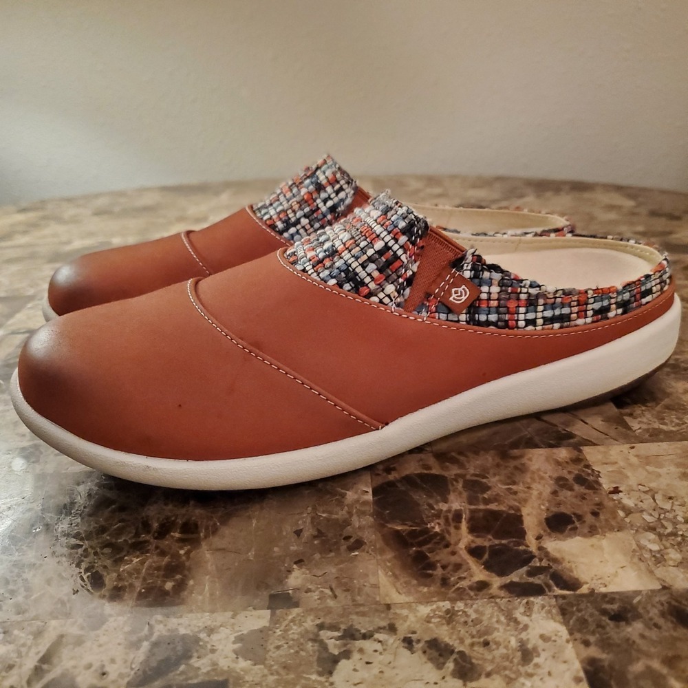 Spenco sz 7.5B Nubuck Leather Orthotic Slip On Siesta Mules Comfort Casual - Picture 6 of 15